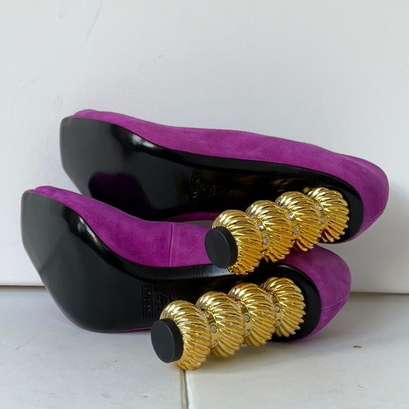 I AM JENNIFER LE Womens Purple Open Toe Suede Heels EU40 US9M - Picture 6 of 8